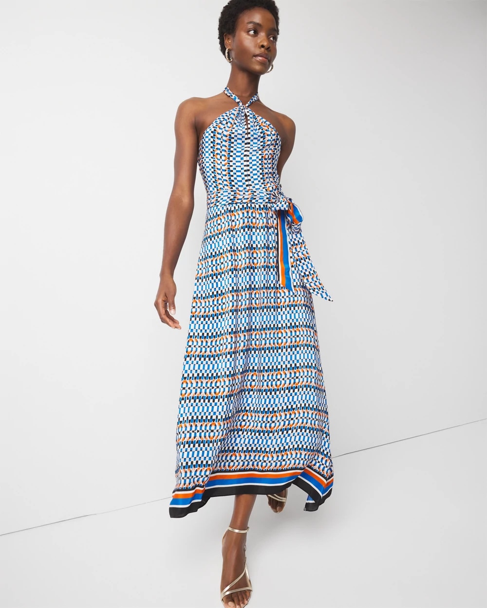 empire waist maxi dress Plus Size Dresses – Viho Shop C072525 Size:2-3 year Satin V-Neck Tea Length